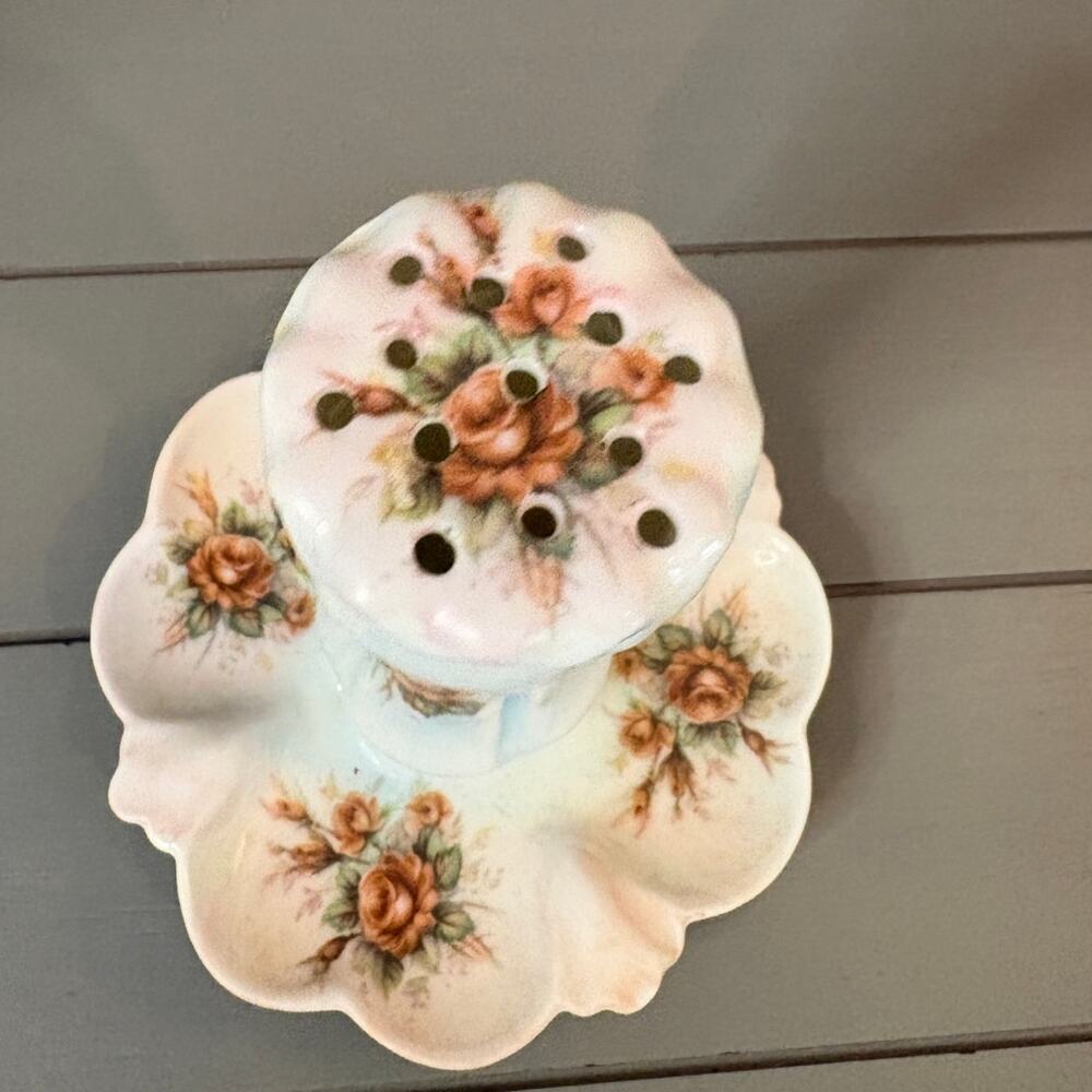 Antique Hatpin Holder with Tray – Japanese Vanity Porcelain - Picture 3 of 4